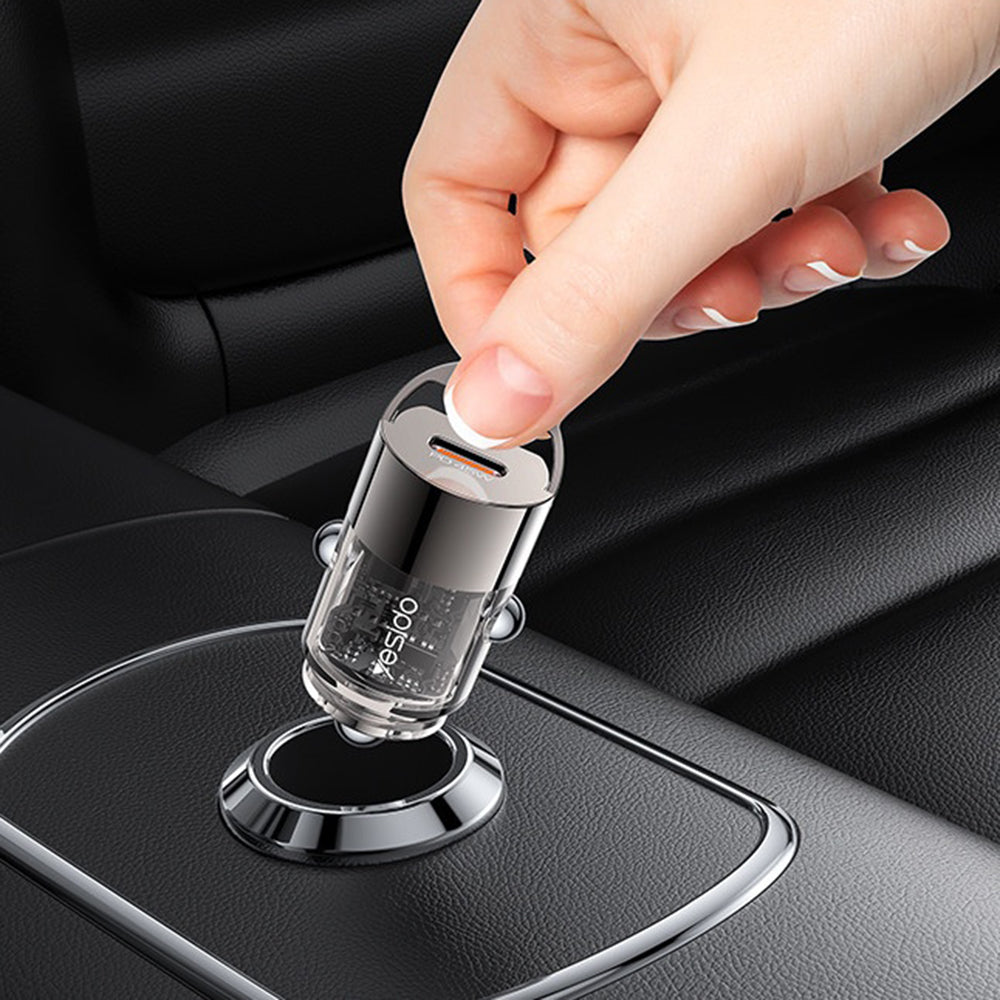 Incarcator Auto Yesido Y67, 45W, 3A, 1 x USB-C, Negru