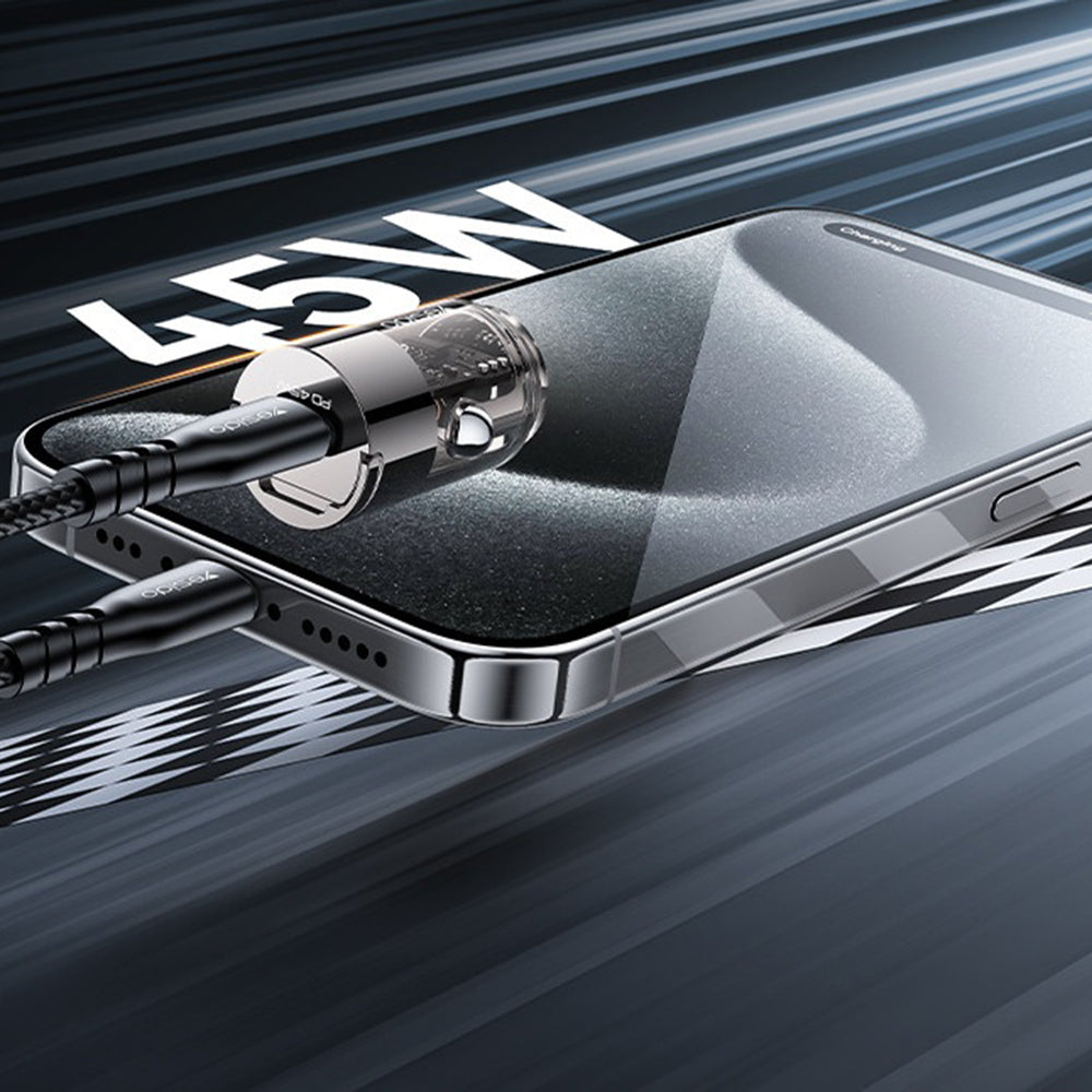 Incarcator Auto Yesido Y67, 45W, 3A, 1 x USB-C, Negru