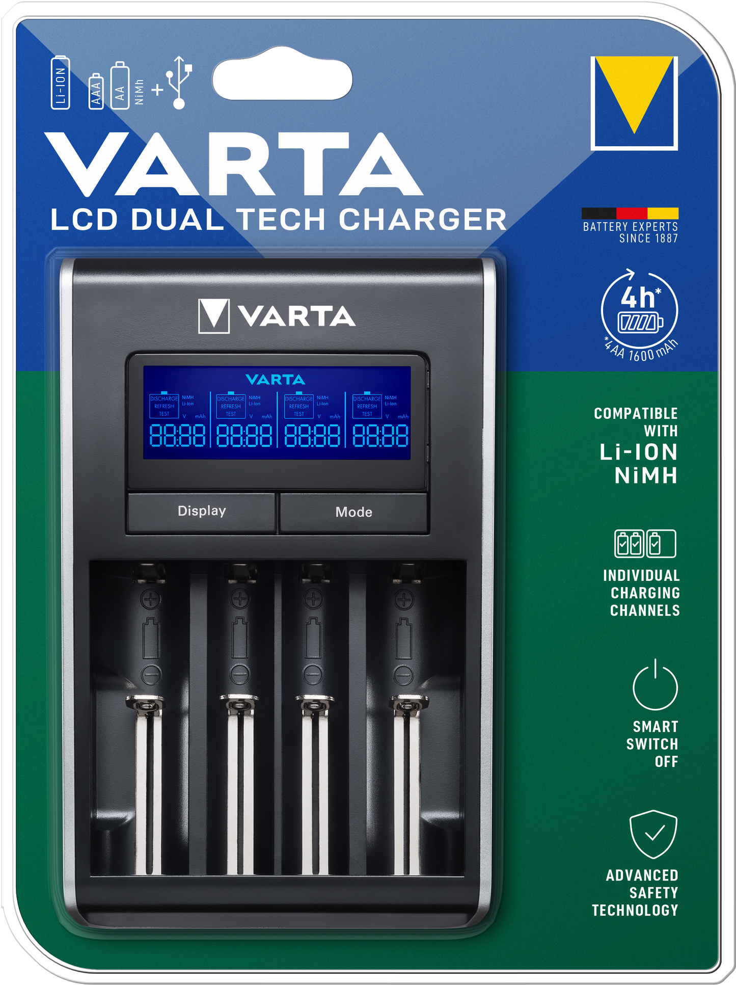 Incarcator Baterii Varta, AA / AAA, Negru