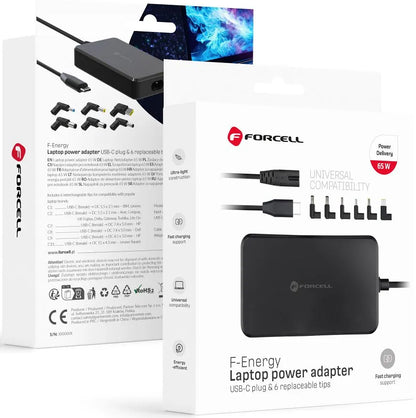 Incarcator Forcell F-Energy E856, 65W, Negru
