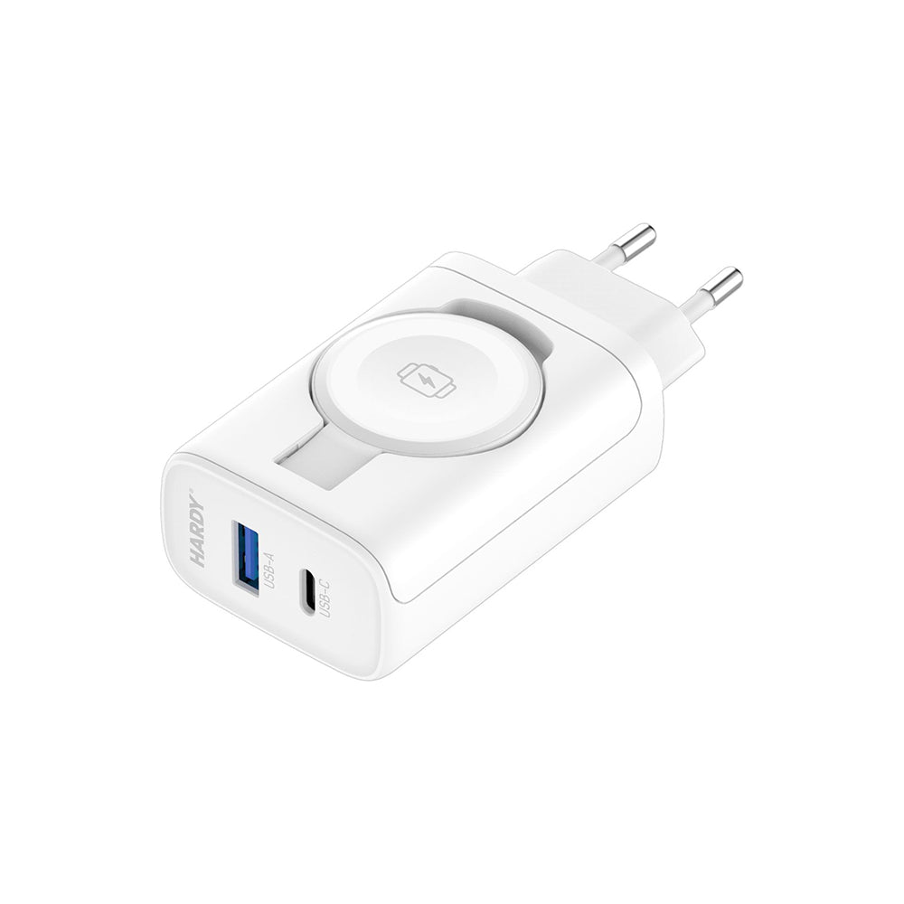 Incarcator Retea 3MK Hardy 2in1, 33W, 3A, 1 x USB-A - 1 x USB-C, Alb