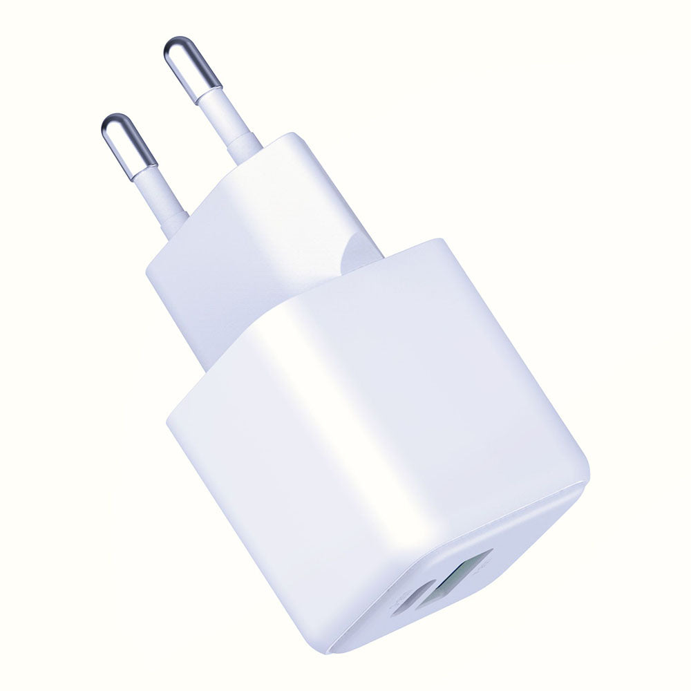 Incarcator Retea 3MK Hyper, 20W, 3A, 1 x USB-A - 1 x USB-C, Alb