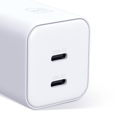 Incarcator Retea 3MK Hyper, 45W, 2 x USB-C, Alb