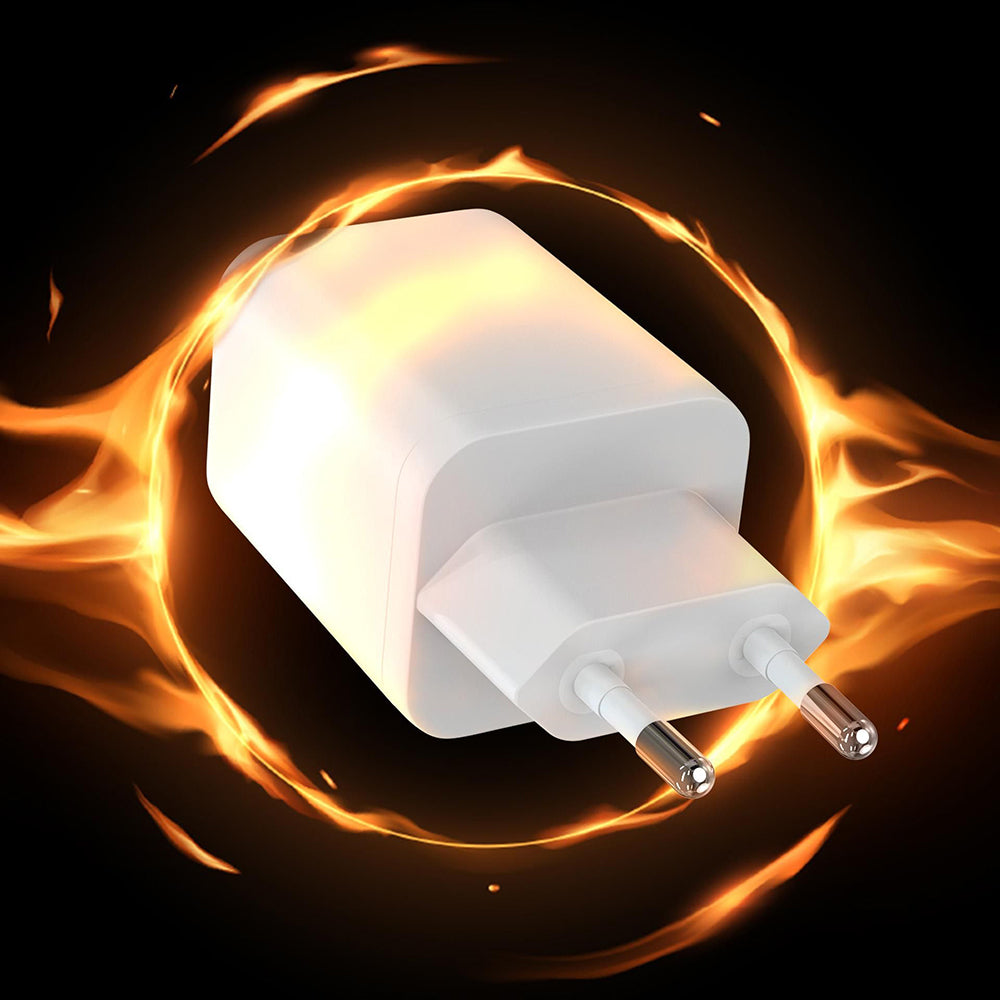 Incarcator Retea 3MK Hyper, 45W, 2 x USB-C, Alb