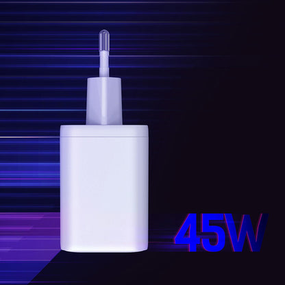Incarcator Retea 3MK Hyper, 45W, 2 x USB-C, Alb