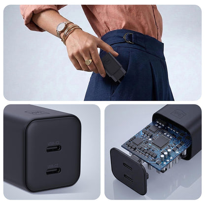 Incarcator Retea 3MK Hyper, 45W, 2 x USB-C, Negru