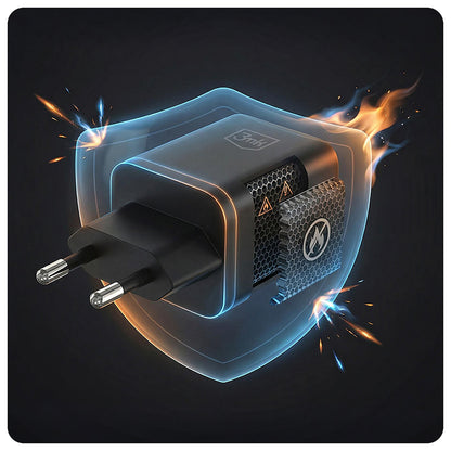 Incarcator Retea 3MK Hyper, 45W, 2 x USB-C, Negru