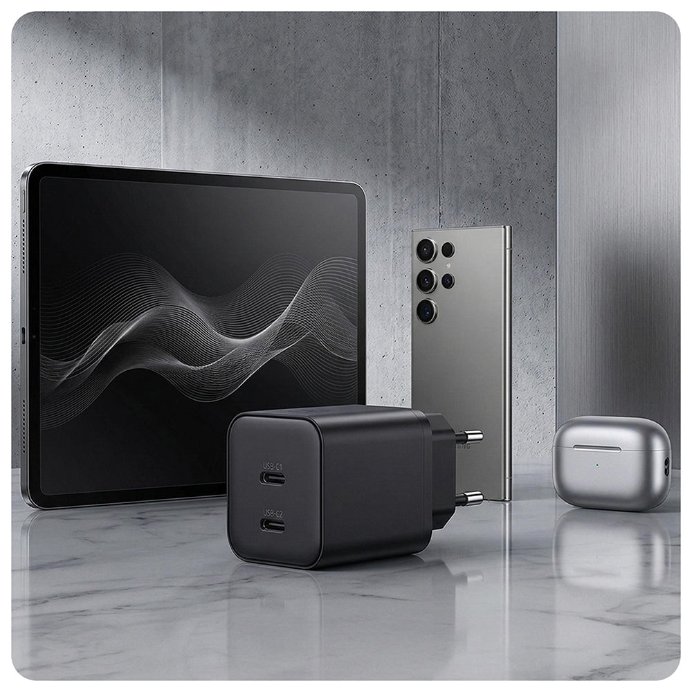 Incarcator Retea 3MK Hyper, 45W, 2 x USB-C, Negru