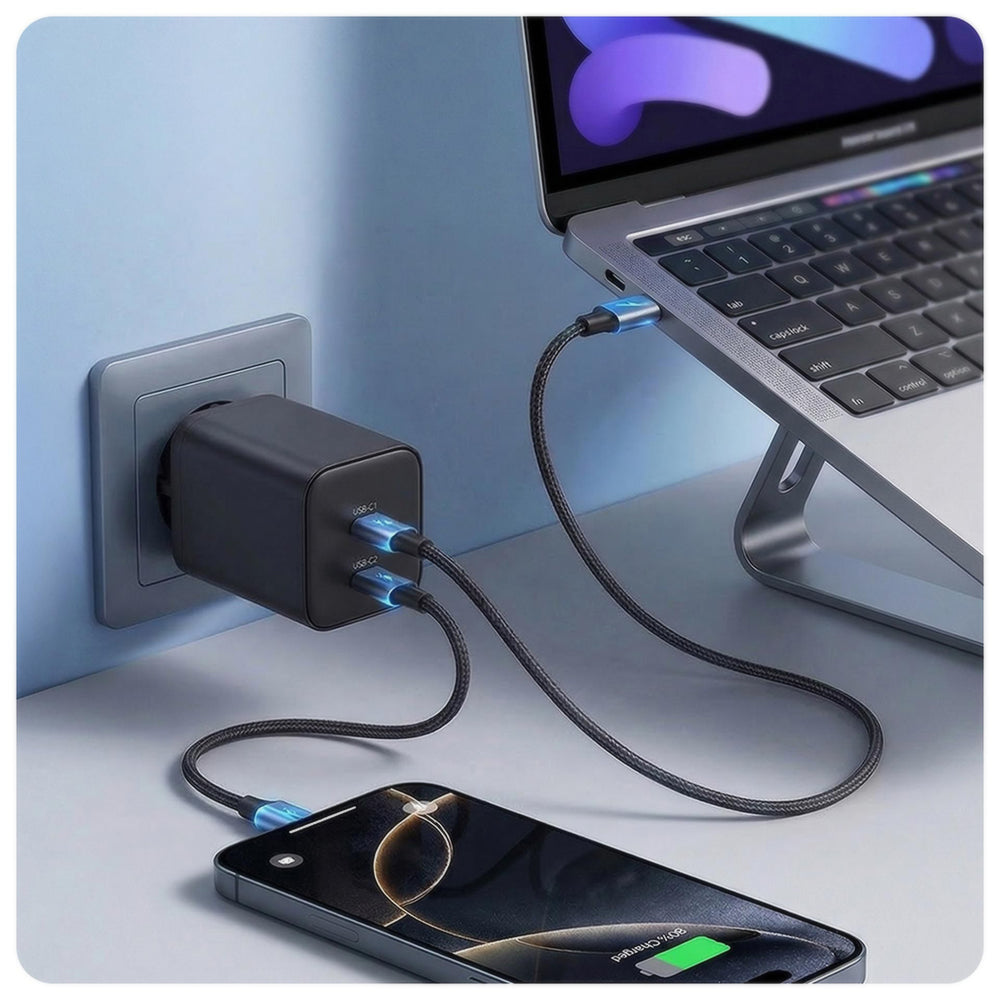 Incarcator Retea 3MK Hyper, 45W, 2 x USB-C, Negru