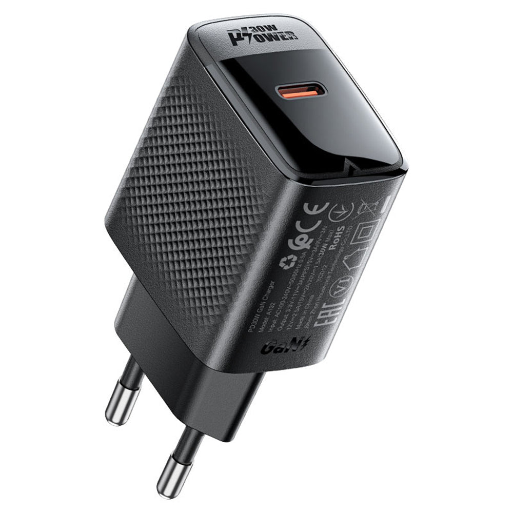 Incarcator Retea Acefast A102, 30W, 3A, 1 x USB-C, Negru