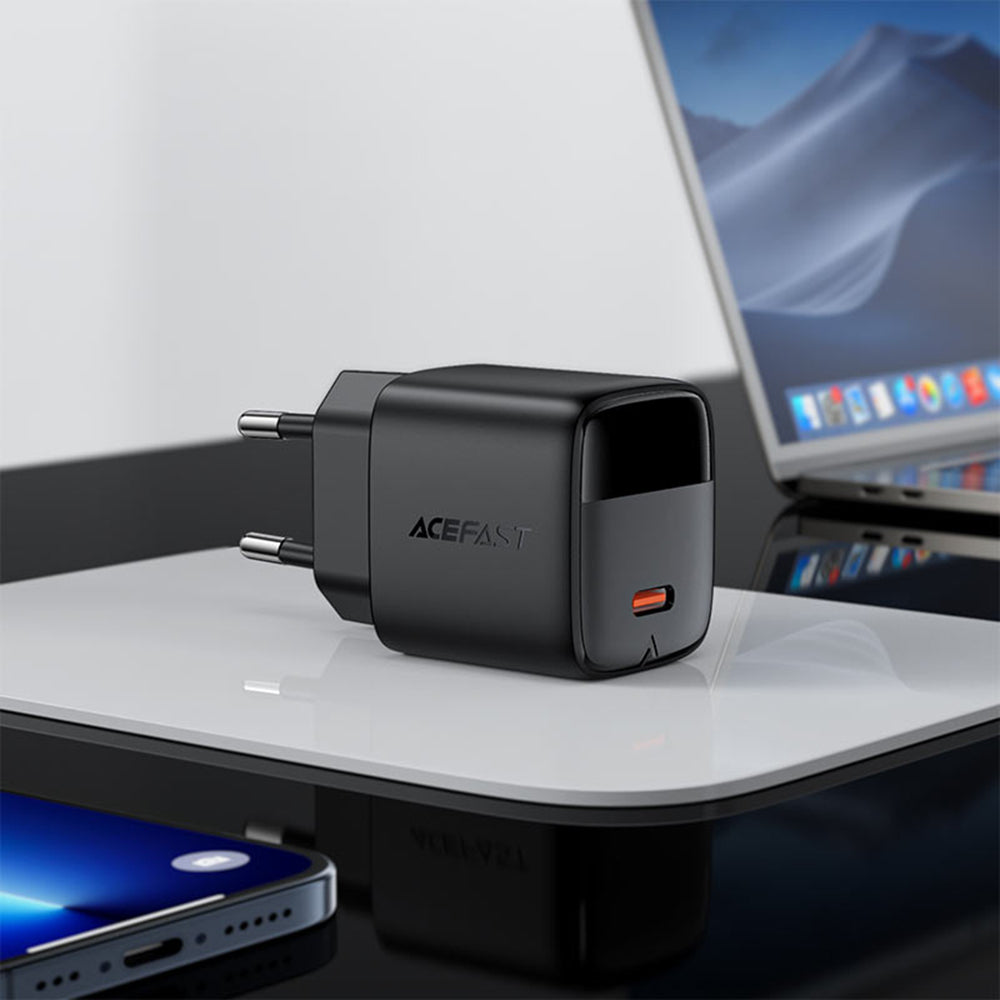 Incarcator Retea Acefast A113 Display, 20W, 3A, 1 x USB-C, Negru