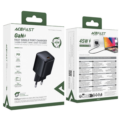 Incarcator Retea Acefast A119, 45W, 3A, 1 x USB-C, Negru