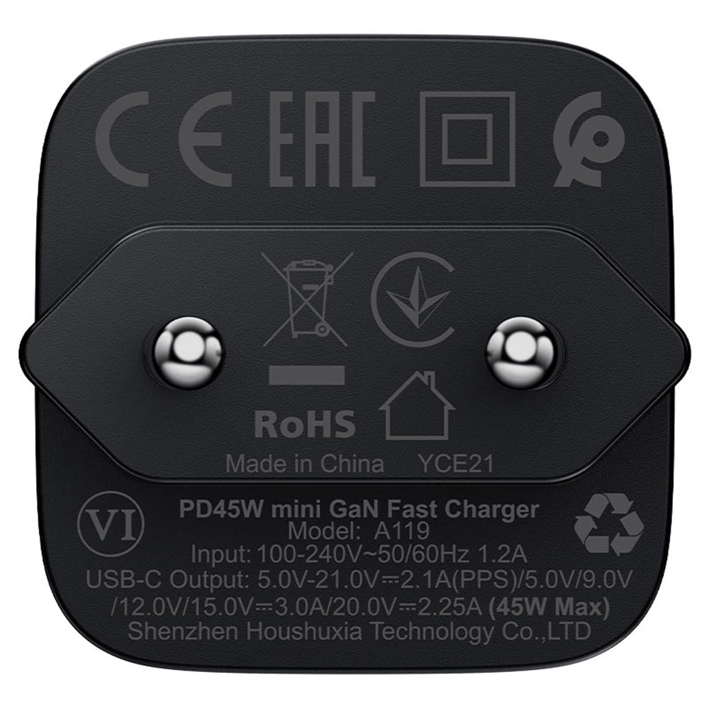Incarcator Retea Acefast A119, 45W, 3A, 1 x USB-C, Negru