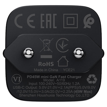 Incarcator Retea Acefast A119, 45W, 3A, 1 x USB-C, Negru
