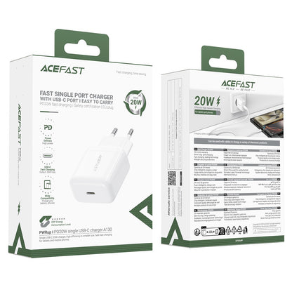 Incarcator Retea Acefast A130, 20W, 3A, 1 x USB-C, Alb