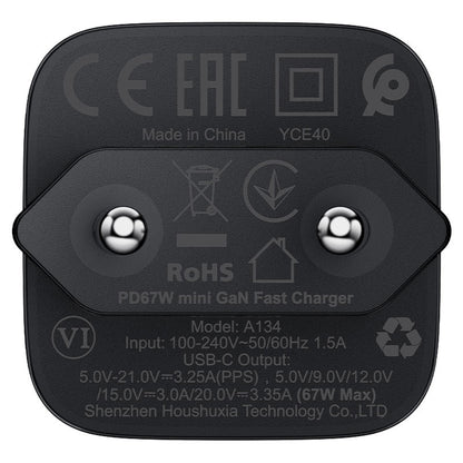 Incarcator Retea Acefast A134, 67W, 3.35A, 1 x USB-C, Negru