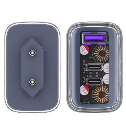 Incarcator Retea Acefast A45 Exploration, 65W, 3.25A, 1 x USB-A - 2 x USB-C, Gri