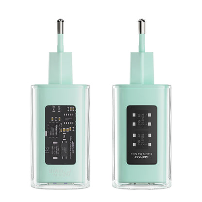 Incarcator Retea Acefast A45 Exploration, 65W, 3.25A, 1 x USB-A - 2 x USB-C, Verde
