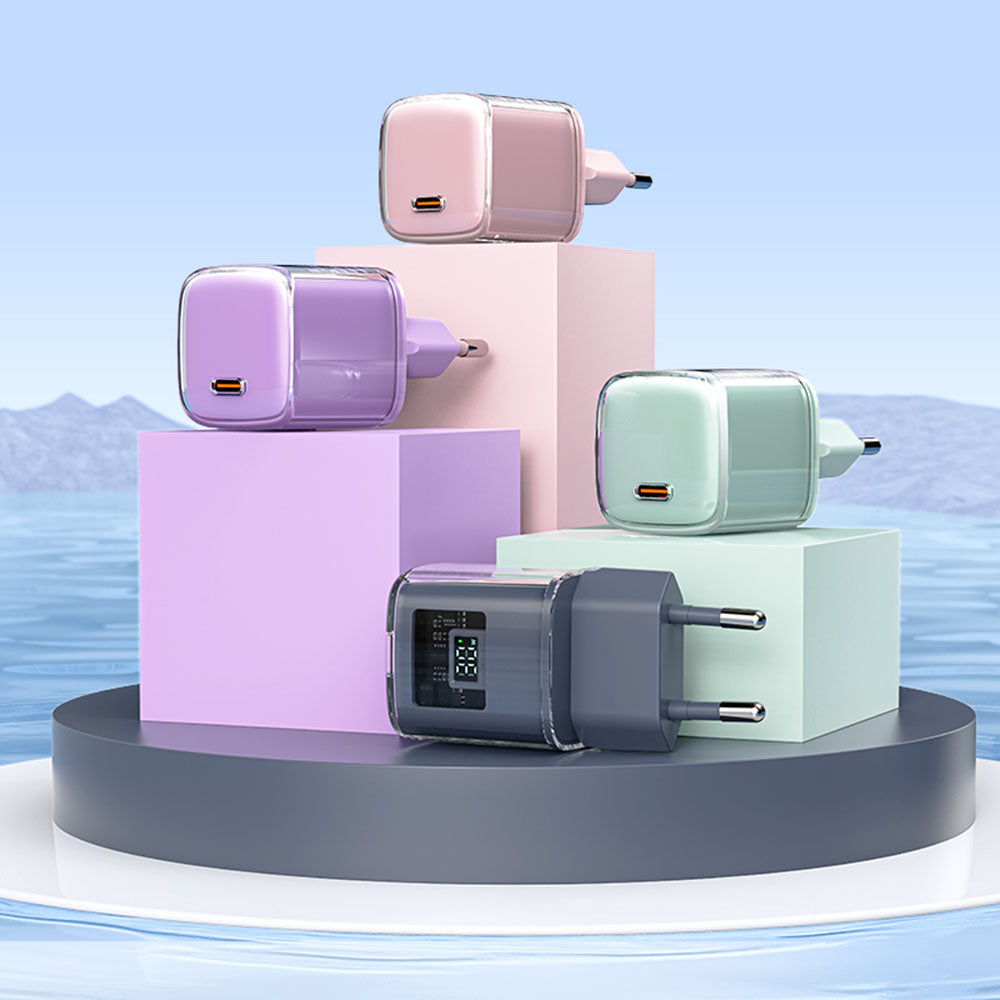 Incarcator Retea Acefast A53 Sparkling Display, 30W, 3A, 1 x USB-C, Mov