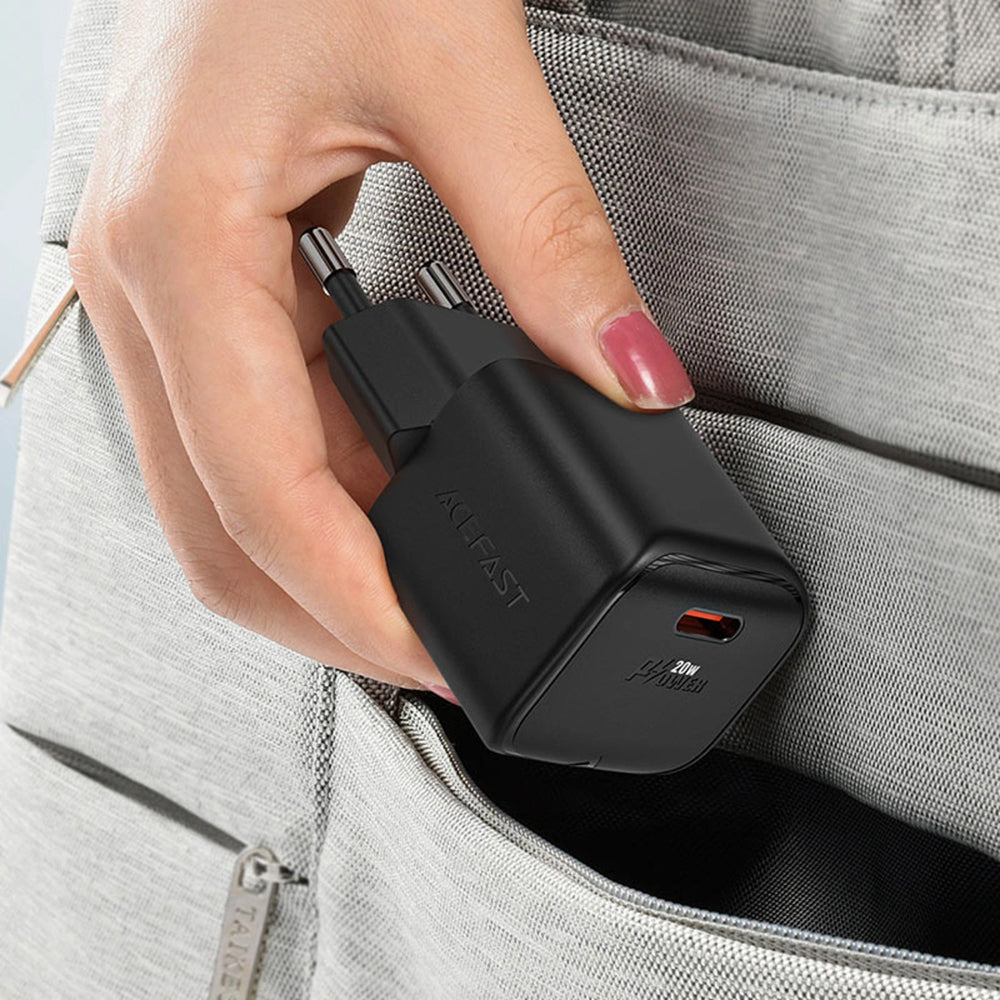 Incarcator Retea Acefast A73 Mini, 20W, 3A, 1 x USB-C, Negru