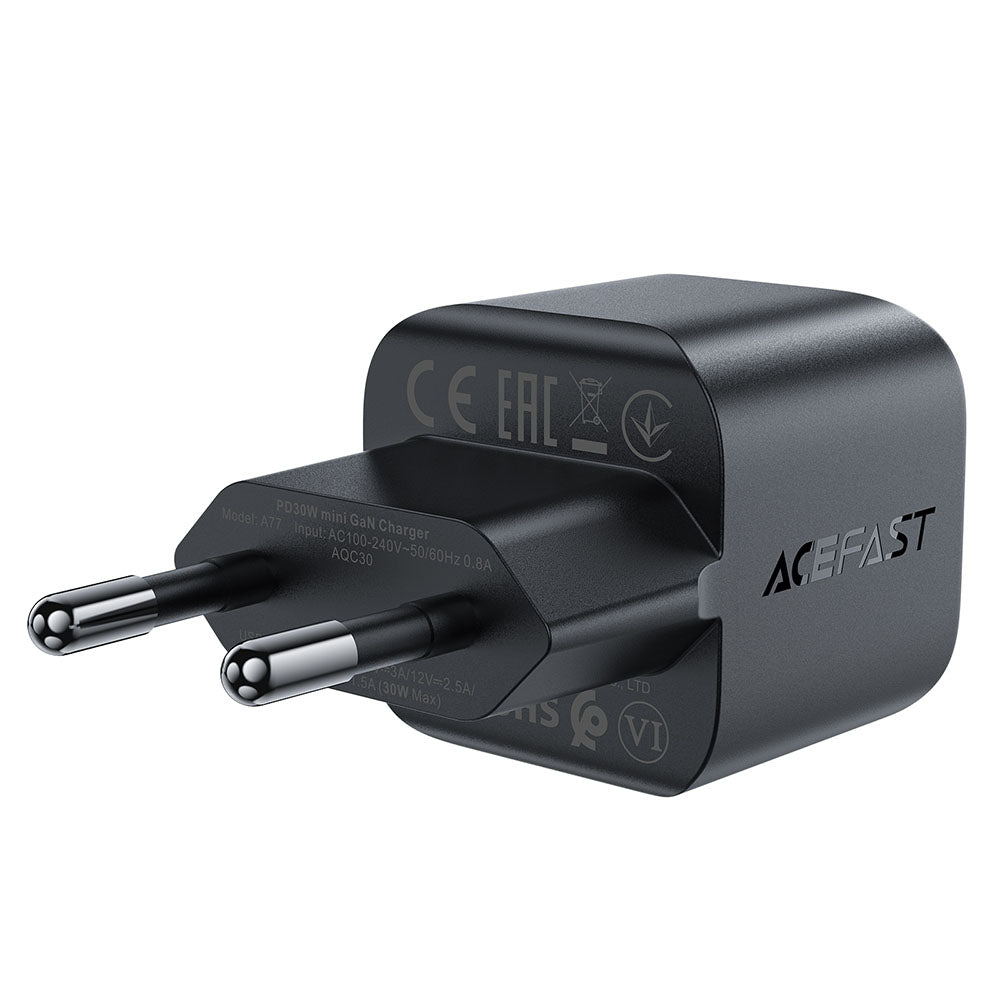 Incarcator Retea Acefast A77, 30W, 3A, 1 x USB-C, Negru