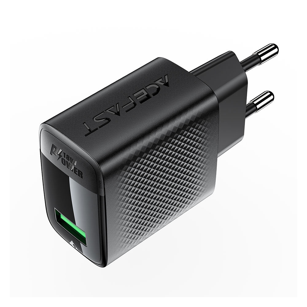 Incarcator Retea Acefast A90, 18W, 3A, 1 x USB-A, Negru