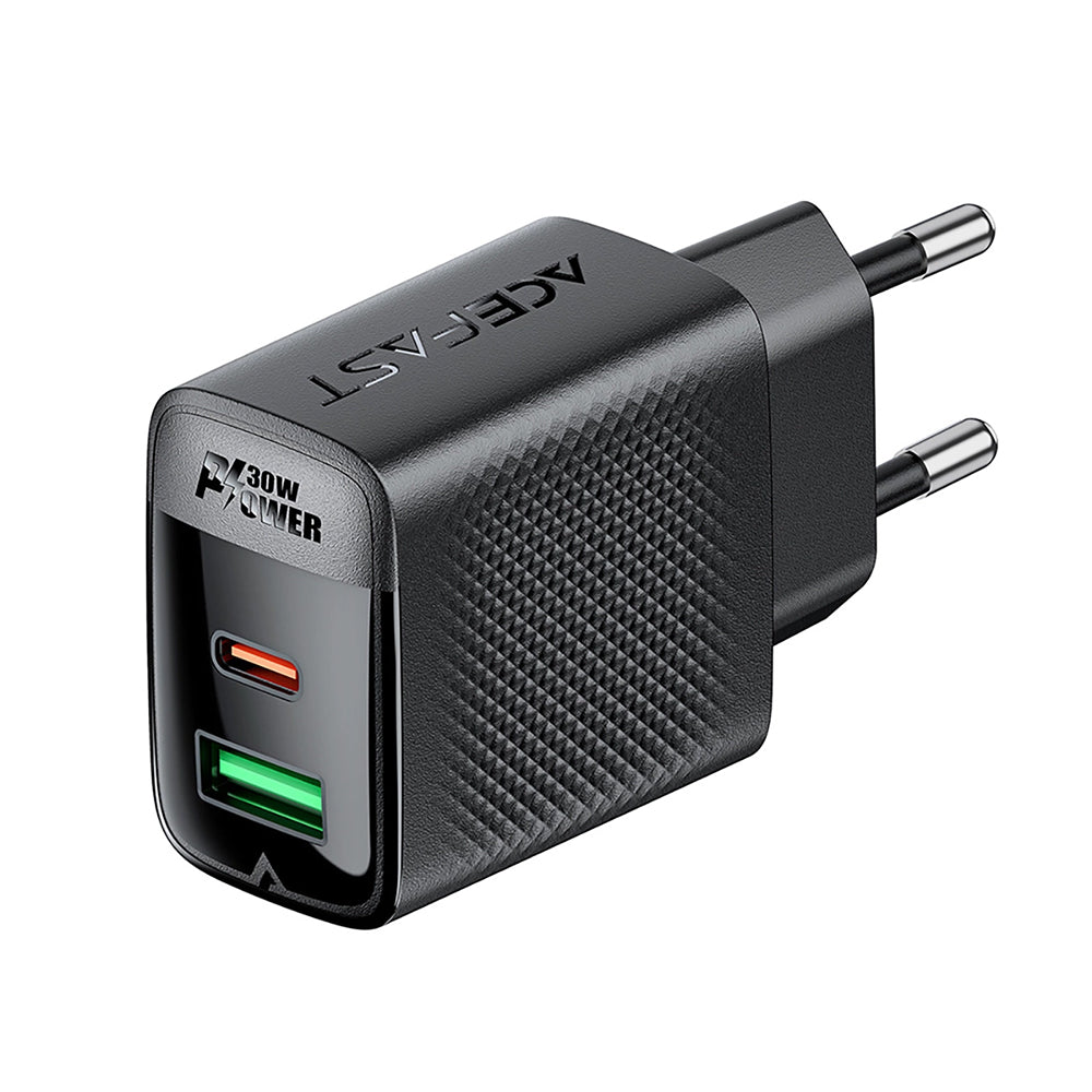 Incarcator Retea Acefast A98, 30W, 3A, 1 x USB-A - 1 x USB-C, Negru