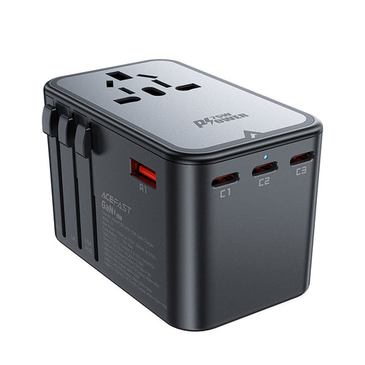 Incarcator Retea Acefast Travel Z1, 75W, 3.35A, 2 x USB-A - 3 x USB-C, Negru