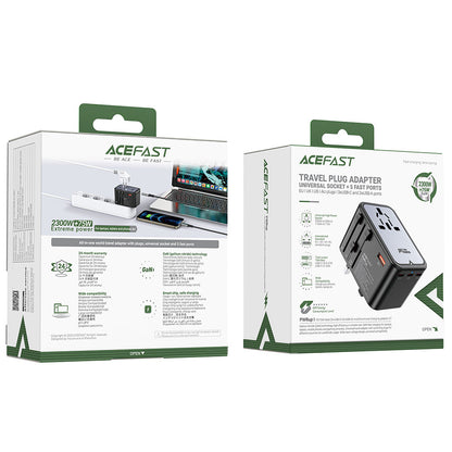 Incarcator Retea Acefast Travel Z1, 75W, 3.35A, 2 x USB-A - 3 x USB-C, Negru