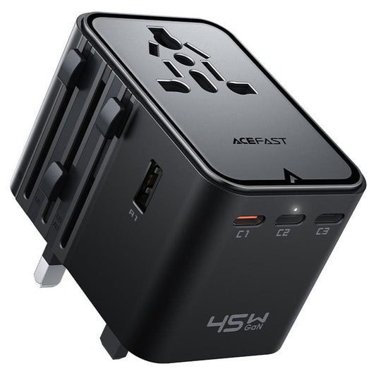 Incarcator Retea Acefast Z8 Travel, 45W, 3A, 2 x USB-A - 3 x USB-C, Negru
