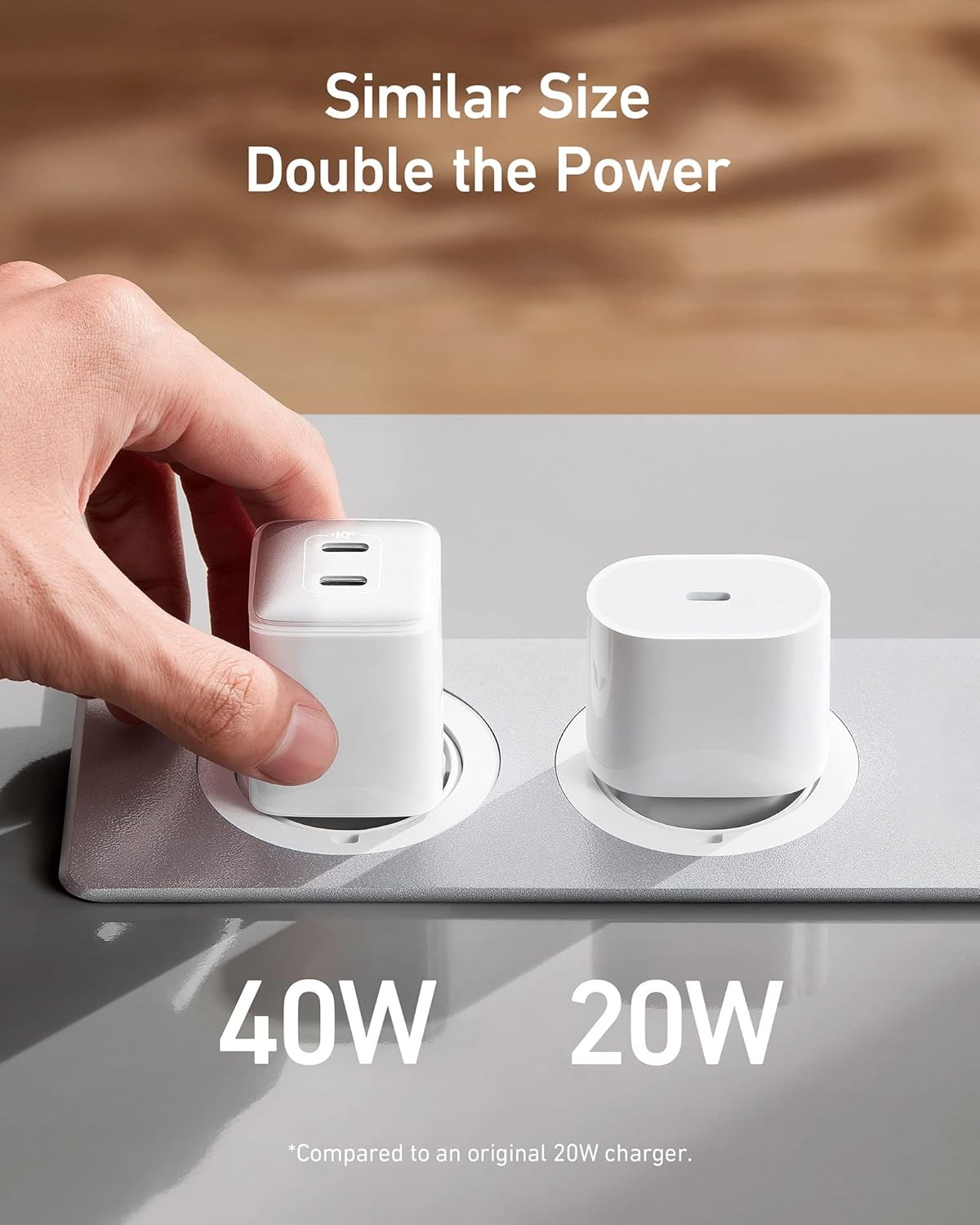 Incarcator Retea Anker 521 Nano Pro, 40W, 3A, 2 x USB-C, Alb A2038G21