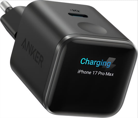 Incarcator Retea Anker Nano Charger Display, 45W, 3A, 1 x USB-C, Negru A121DG11
