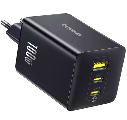 Incarcator Retea Baseus EnerFill FE11, 100W, 5A, 1 x USB-A - 2 x USB-C, Gri P10182102123