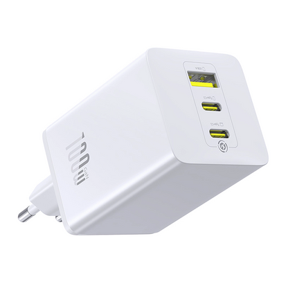 Incarcator Retea Baseus EnerFill FE11, 100W, 5A, 1 x USB-A - 2 x USB-C, Alb P10182102213-00
