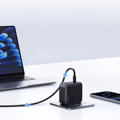 Incarcator Retea Baseus  EnerFill FH11, 140W, 5A, 1 x USB-A - 3 x USB-C, Negru E0121J00
