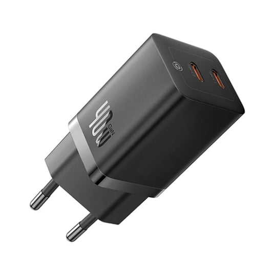 Incarcator Retea Baseus GaN5 Pro, 40W, 3A, 2 x USB-C, Negru CCGP180101