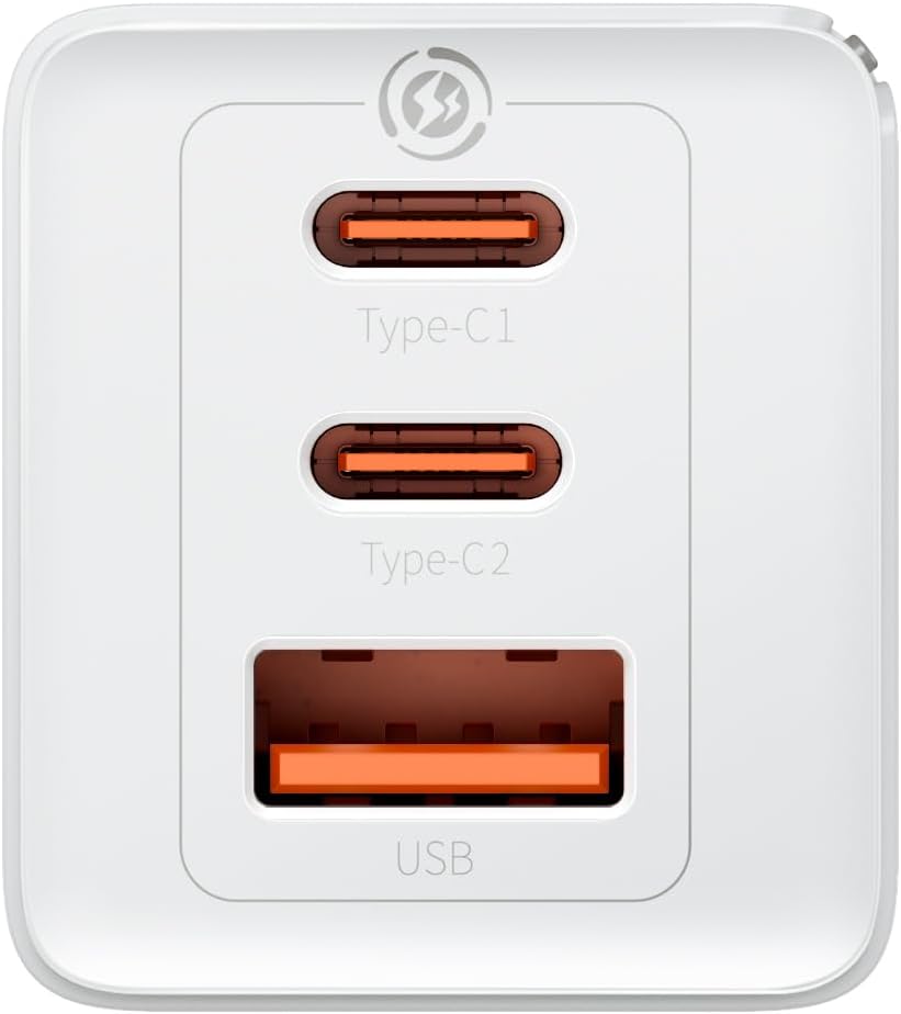 Incarcator Retea Baseus GaN5 Pro, 65W, 3.25A, 1 x USB-A - 2 x USB-C, Alb CCGP120202