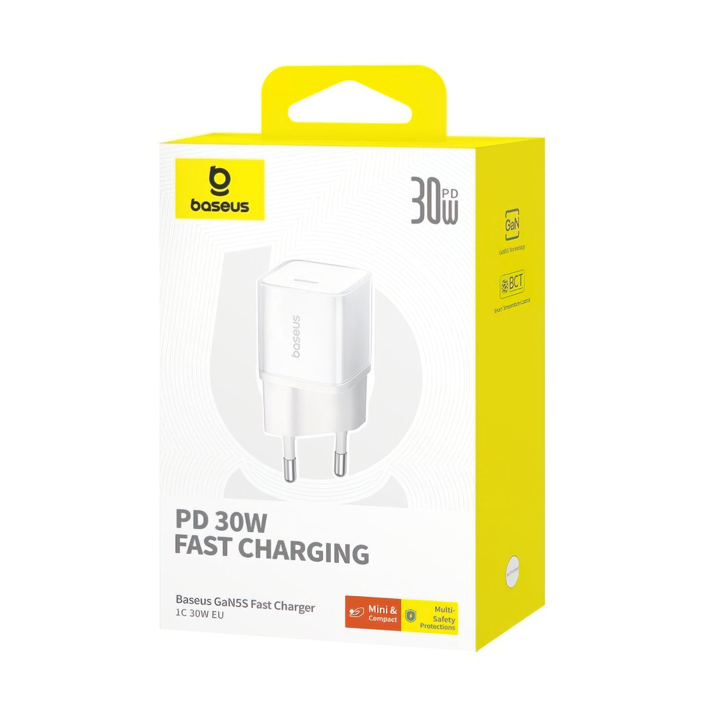 Incarcator Retea Baseus GaN5S, 30W, 3A, 1 x USB-C, Alb P10162504213-00