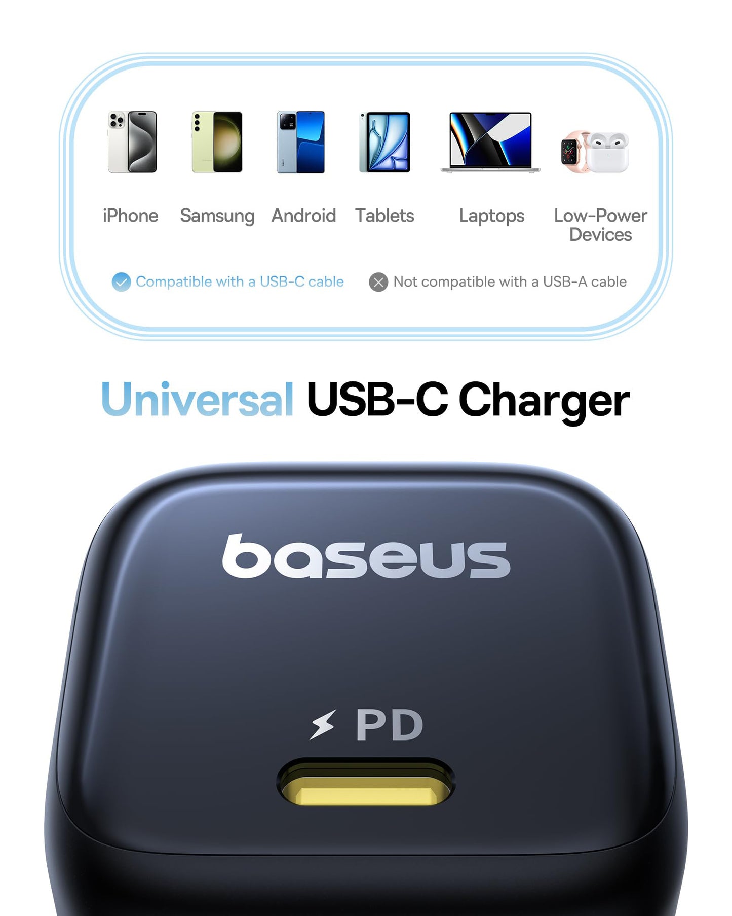 Incarcator Retea Baseus PicoGo, 45W, 3A, 1 x USB-C, Negru P10176800123-00
