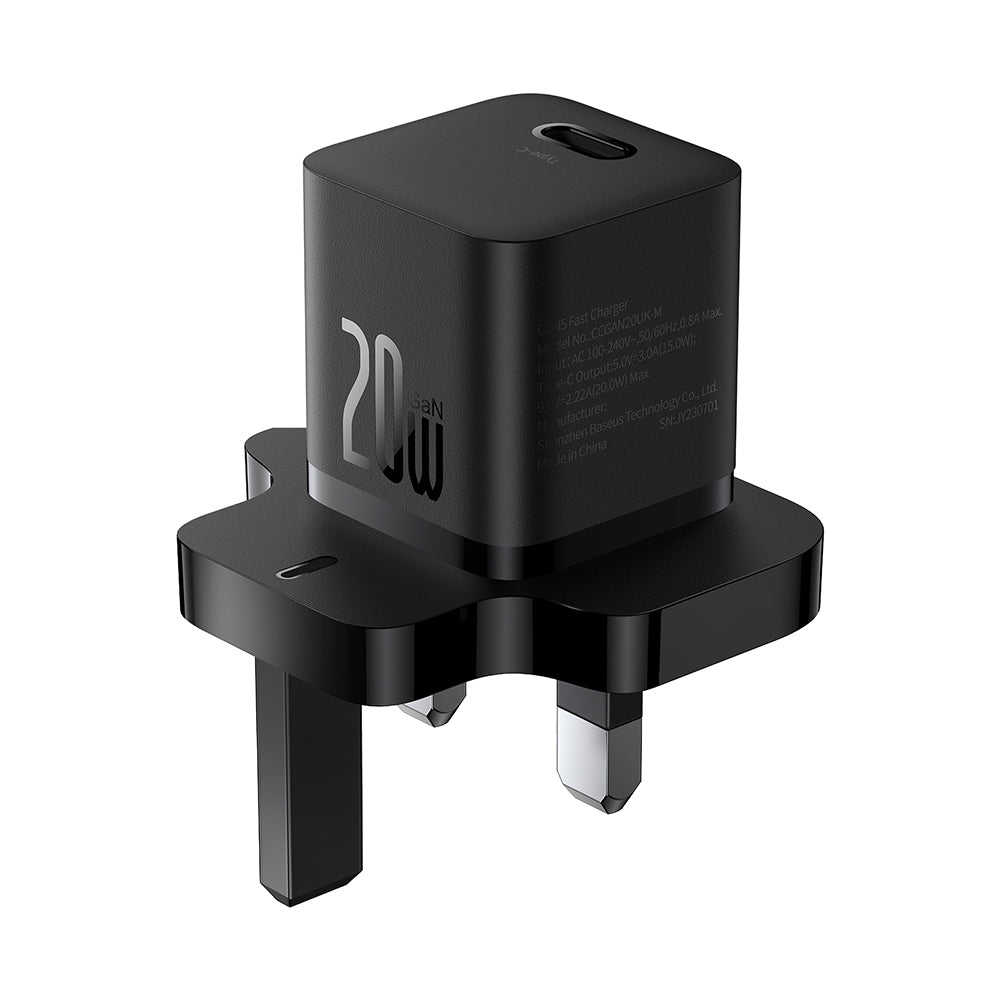 Incarcator Retea Baseus UK, 20W, 3A, 1 x USB-C, Negru P10110907113-00