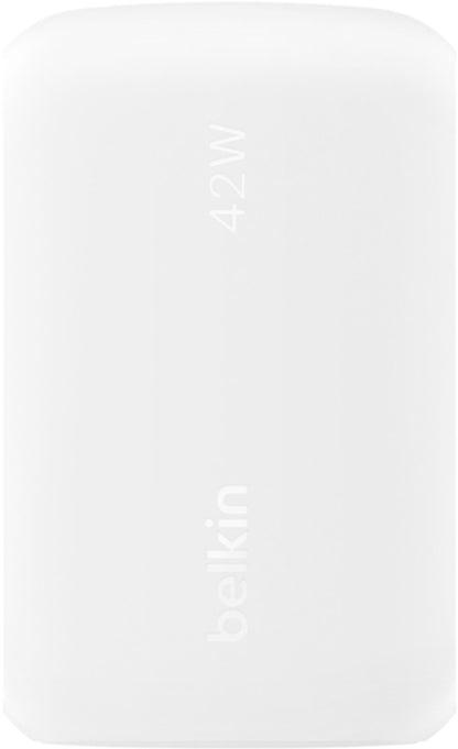 Incarcator Retea Belkin BoostCharge Dual, 42W, 3A, 1 x USB-A - 1 x USB-C, Alb WCB009vfWH