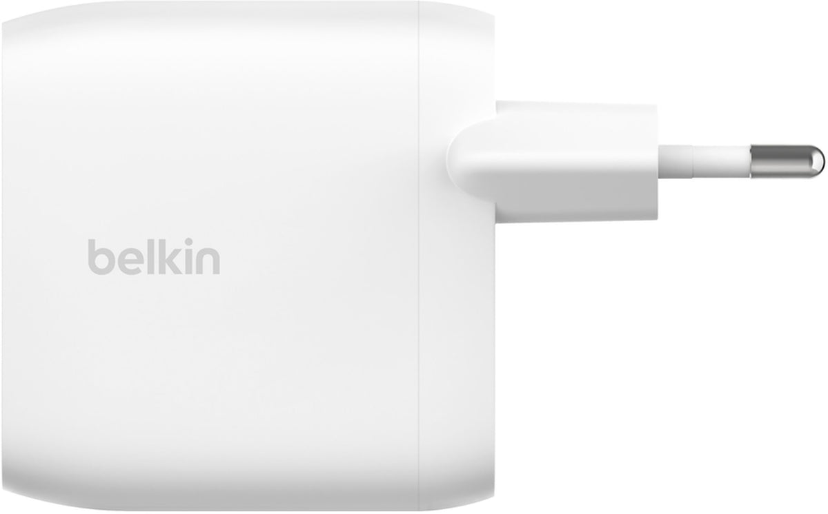 Incarcator Retea Belkin BoostCharge Pro Dual, 60W, 3A, 2 x USB-C, Alb WCB010vfWH