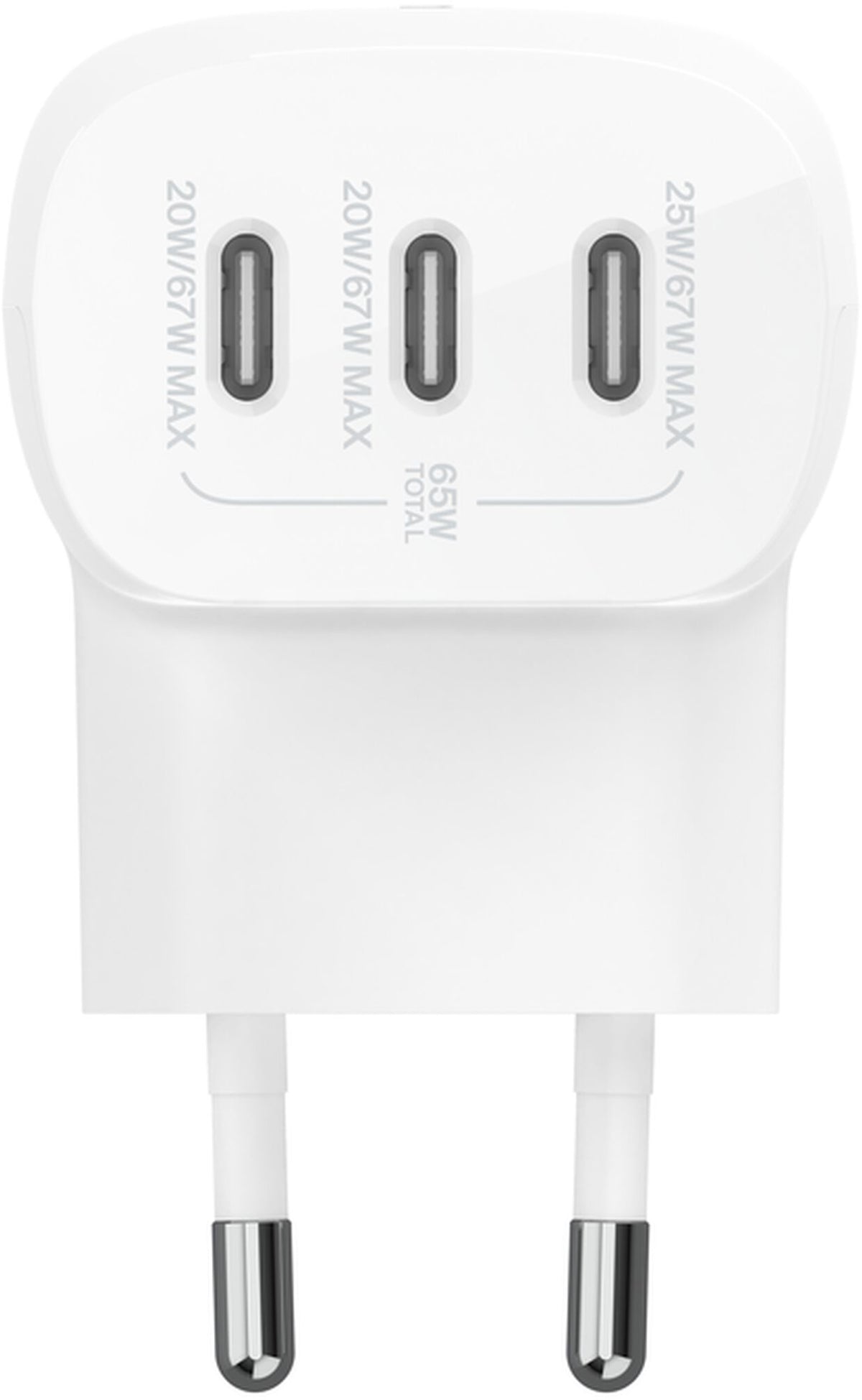Incarcator Retea Belkin BoostCharge, 67W, 3A, 3 x USB-C, Alb WCC002vfWH