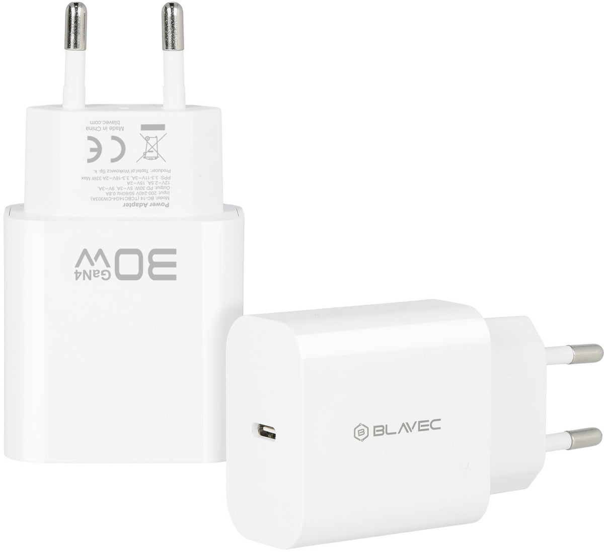 Incarcator Retea Blavec BC-14, 30W, 3A, 1 x USB-C, Alb