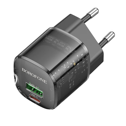 Incarcator Retea Borofone BN17 Sunlight, 20W, 3A, 1 x USB-A - 1 x USB-C, Negru