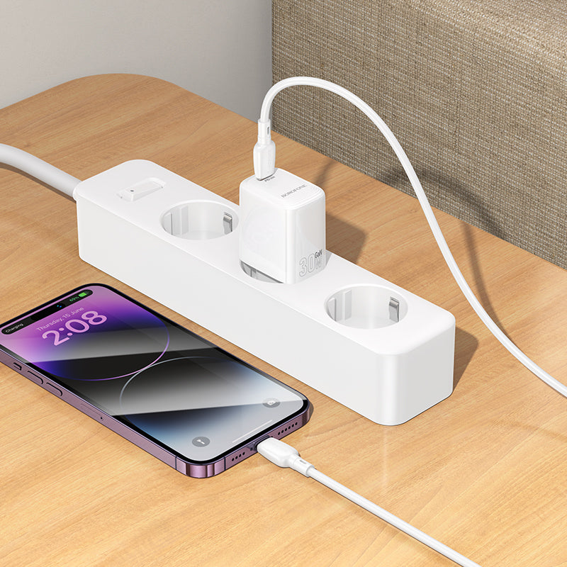 Incarcator Retea Borofone BN28 Fuente, 30W, 3A, 1 x USB-C, Alb