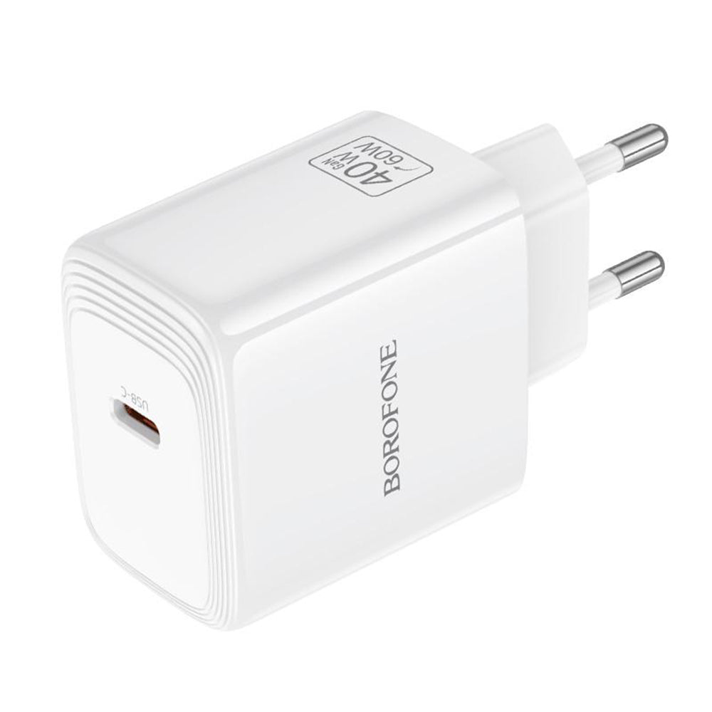 Incarcator Retea Borofone BN33 Fuente, 40W, 1 x USB-C, Alb