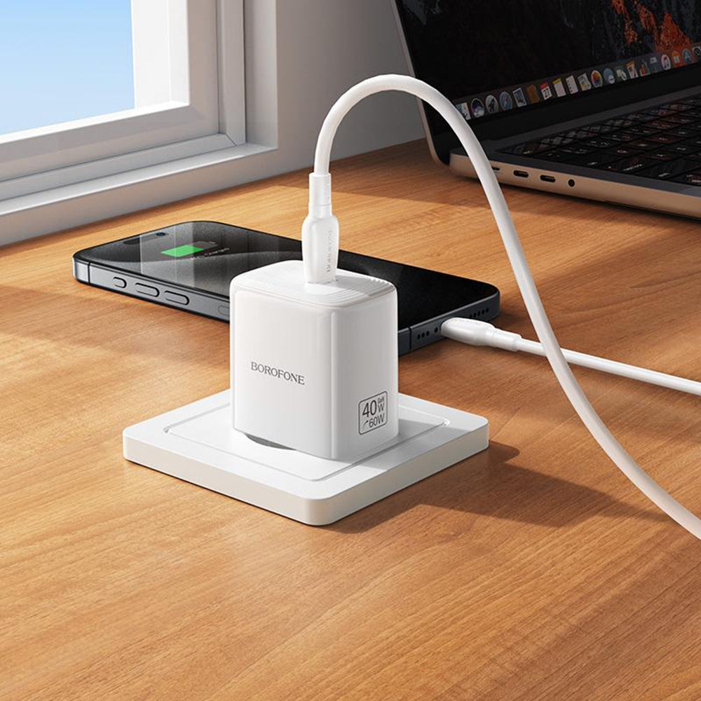 Incarcator Retea Borofone BN33 Fuente, 40W, 1 x USB-C, Alb