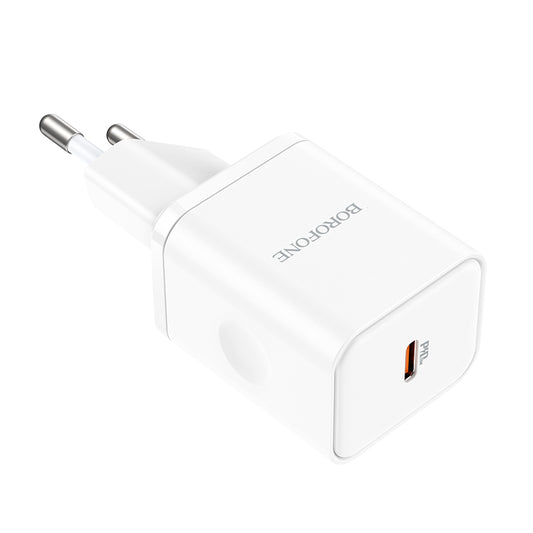 Incarcator Retea Borofone BN6 Field, 20W, 3A, 1 x USB-C, Alb