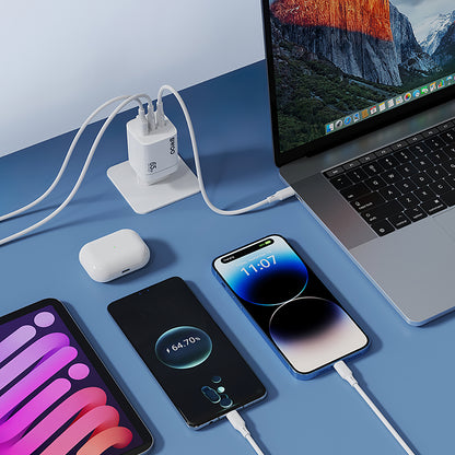 Incarcator Retea BWOO CDA147, 65W, 4.5A, 1 x USB-A - 2 x USB-C, Alb
